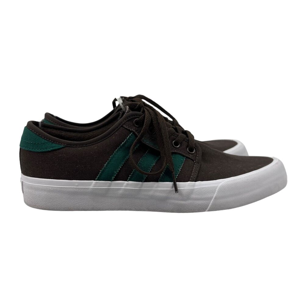 Adidas Mens 9 Shoes Brown Seeley XT Brown Green Canvas Skater‎ Lifestyle Sneaker